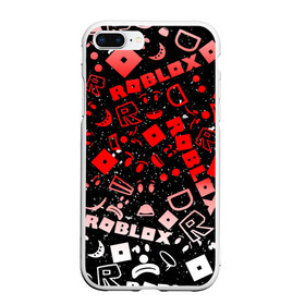 Чехол для iPhone 7Plus/8 Plus матовый с принтом Roblox , Силикон | Область печати: задняя сторона чехла, без боковых панелей | dynablocks | for kids | funny | roblox | robux | roleplay | белый | блоки | вселенная | герои | красный | кубики | роблокс | симулятор
