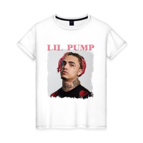 Женская футболка хлопок с принтом LIL PUMP , 100% хлопок | прямой крой, круглый вырез горловины, длина до линии бедер, слегка спущенное плечо | esketit | gucci gang | lil pump | pattern | гуччи ганг | лил памп