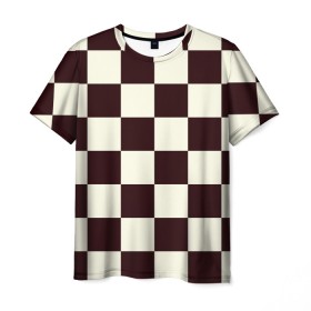 Мужская футболка 3D с принтом Шахматка , 100% полиэфир | прямой крой, круглый вырез горловины, длина до линии бедер | квадраты | текстуры | узор шахматка | узоры | чб | чб квадраты | чб узор | шахматка | шахматная доска | шахматы