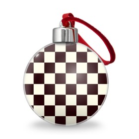 Ёлочный шар с принтом Шахматка , Пластик | Диаметр: 77 мм | Тематика изображения на принте: квадраты | текстуры | узор шахматка | узоры | чб | чб квадраты | чб узор | шахматка | шахматная доска | шахматы