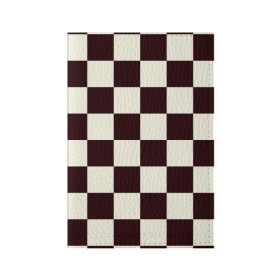 Обложка для паспорта матовая кожа с принтом Шахматка , натуральная матовая кожа | размер 19,3 х 13,7 см; прозрачные пластиковые крепления | квадраты | текстуры | узор шахматка | узоры | чб | чб квадраты | чб узор | шахматка | шахматная доска | шахматы
