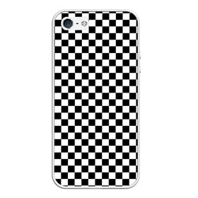 Чехол для iPhone 5/5S матовый с принтом Шахматка мелкая , Силикон | Область печати: задняя сторона чехла, без боковых панелей | квадраты | мелкая шахматка | текстуры | узор шахматка | узоры | чб | чб квадраты | чб узор | шахматка | шахматная доска | шахматы