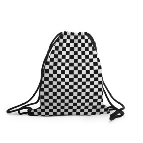 Рюкзак-мешок 3D с принтом Шахматка мелкая , 100% полиэстер | плотность ткани — 200 г/м2, размер — 35 х 45 см; лямки — толстые шнурки, застежка на шнуровке, без карманов и подкладки | квадраты | мелкая шахматка | текстуры | узор шахматка | узоры | чб | чб квадраты | чб узор | шахматка | шахматная доска | шахматы