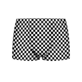 Мужские трусы 3D с принтом Шахматка мелкая , 50% хлопок, 50% полиэстер | классическая посадка, на поясе мягкая тканевая резинка | Тематика изображения на принте: квадраты | мелкая шахматка | текстуры | узор шахматка | узоры | чб | чб квадраты | чб узор | шахматка | шахматная доска | шахматы