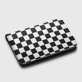 Картхолдер с принтом с принтом Шахматка , натуральная матовая кожа | размер 7,3 х 10 см; кардхолдер имеет 4 кармана для карт; | квадраты | текстуры | узор шахматка | узоры | чб | чб квадраты | чб узор | шахматка | шахматная доска | шахматы