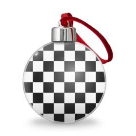 Ёлочный шар с принтом Шахматка , Пластик | Диаметр: 77 мм | квадраты | текстуры | узор шахматка | узоры | чб | чб квадраты | чб узор | шахматка | шахматная доска | шахматы