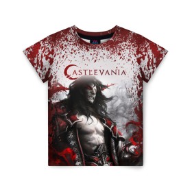 Детская футболка 3D с принтом Castlevania , 100% гипоаллергенный полиэфир | прямой крой, круглый вырез горловины, длина до линии бедер, чуть спущенное плечо, ткань немного тянется | Тематика изображения на принте: castlevania | аниме | кастлваниа | кяссуруваниа | сериал | фэнтази