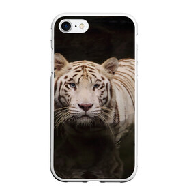 Чехол для iPhone 7/8 матовый с принтом Белый тигр , Силикон | Область печати: задняя сторона чехла, без боковых панелей | белые | белый | животное | животные | звери | зверушка | зверушки | зверь | зверьё | кот | котик | котики | коты | кошка | кошки | полосатые | полосатый | природа | тигр | тигры | хищник | хищники