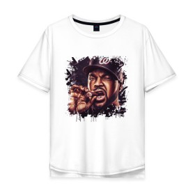 Мужская футболка хлопок Oversize с принтом Ice Cube , 100% хлопок | свободный крой, круглый ворот, “спинка” длиннее передней части | ice cube | oshea jackson | rap | айс куб | айс кьюб | реп | репер | рэпер | хип хоп
