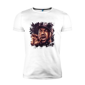 Мужская футболка премиум с принтом Ice Cube , 92% хлопок, 8% лайкра | приталенный силуэт, круглый вырез ворота, длина до линии бедра, короткий рукав | ice cube | oshea jackson | rap | айс куб | айс кьюб | реп | репер | рэпер | хип хоп