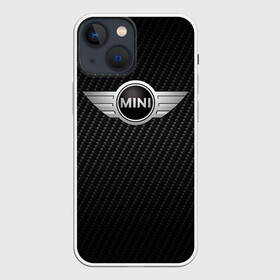 Чехол для iPhone 13 mini с принтом MINI COOPER CARBON | МИНИ КУПЕР КАРБОН (Z) ,  |  | Тематика изображения на принте: auto | bmw | carbon | motorspminicooper | motorsport | rt | авто | автомобиль | бмв | карбон | мини | миник | миникупер | моторспорт