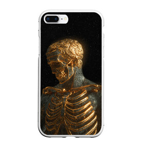 Чехол для iPhone 7Plus/8 Plus матовый с принтом Скелет В Золоте , Силикон | Область печати: задняя сторона чехла, без боковых панелей | золото | искусство | ребра | рисунок | скелет | скелет в золоте