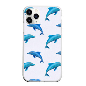 Чехол для iPhone 11 Pro матовый с принтом Рай для дельфина , Силикон |  | арт | дельфин | дельфины | искусство | морское | океан | паттерн | рыба | рыбы