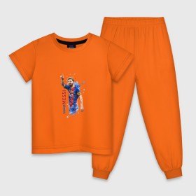 Детская пижама хлопок с принтом Месси , 100% хлопок |  брюки и футболка прямого кроя, без карманов, на брюках мягкая резинка на поясе и по низу штанин
 | lionel | messi | барса | барселона | испания | лионель | месси | футбол