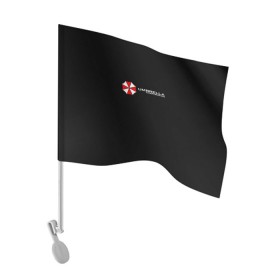 Флаг для автомобиля с принтом Umbrella Corporation 2 , 100% полиэстер | Размер: 30*21 см | Тематика изображения на принте: umbrella corporatio | корпорация амбрелла | обитель зла