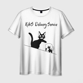 Мужская футболка 3D с принтом Kikis Delivery Service , 100% полиэфир | прямой крой, круглый вырез горловины, длина до линии бедер | ведьмина служба доставки | студия гибли | хаяо миядзаки