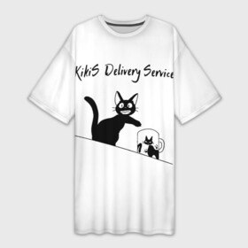 Платье-футболка 3D с принтом Kikis Delivery Service ,  |  | ведьмина служба доставки | студия гибли | хаяо миядзаки