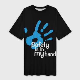 Платье-футболка 3D с принтом Safety in my hand ,  |  | covid 19 | cronavirus | quarantine | safety always | safety first | безопасность | в руках | коронавирус