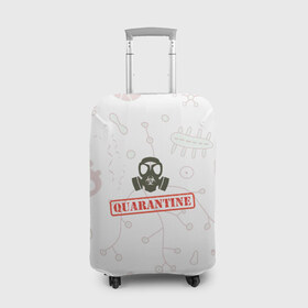 Чехол для чемодана 3D с принтом Quarantine , 86% полиэфир, 14% спандекс | двустороннее нанесение принта, прорези для ручек и колес | coronavirus | вирус | карантин | коронавирус | самоизоляция