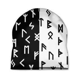 Шапка 3D с принтом РУНЫ , 100% полиэстер | универсальный размер, печать по всей поверхности изделия | runes | древние знаки | знак рода | знаки | иероглифы | коловрат | перунова сила | руны | русь | сварог | сварожич | символы | славяне | славянская символика | я русский | ярга