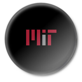 Значок с принтом MIT ,  металл | круглая форма, металлическая застежка в виде булавки | Тематика изображения на принте: mit | массачусетский технологический институт | университеты