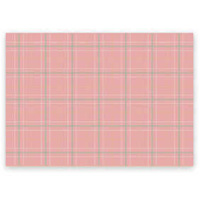 Поздравительная открытка с принтом Шотландка Розовая , 100% бумага | плотность бумаги 280 г/м2, матовая, на обратной стороне линовка и место для марки
 | в клетку | в клеточку | классика | классические | клетка | клетчатые | красная клетка | шотландка | шотландская клетка