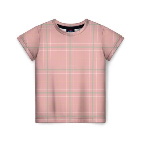 Детская футболка 3D с принтом Шотландка Розовая , 100% гипоаллергенный полиэфир | прямой крой, круглый вырез горловины, длина до линии бедер, чуть спущенное плечо, ткань немного тянется | в клетку | в клеточку | классика | классические | клетка | клетчатые | красная клетка | шотландка | шотландская клетка