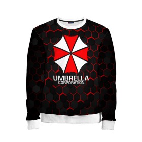 Детский свитшот 3D с принтом UMBRELLA CORP , 100% полиэстер | свободная посадка, прямой крой, мягкая тканевая резинка на рукавах и понизу свитшота | ada wong | biohazard | leon | nemesis | project resistance | raccoon city | re | re3 | resident evil | resident evil 3 | rpd | stars | umbrella | ада вонг | амбрелла | немезис | ужасы