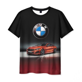 Мужская футболка 3D с принтом BMW , 100% полиэфир | прямой крой, круглый вырез горловины, длина до линии бедер | bmw | car | germany | prestige | red | автомобиль | бмв | германия | красный | престиж