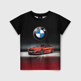 Детская футболка 3D с принтом BMW , 100% гипоаллергенный полиэфир | прямой крой, круглый вырез горловины, длина до линии бедер, чуть спущенное плечо, ткань немного тянется | bmw | car | germany | prestige | red | автомобиль | бмв | германия | красный | престиж