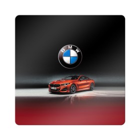 Магнит виниловый Квадрат с принтом BMW , полимерный материал с магнитным слоем | размер 9*9 см, закругленные углы | bmw | car | germany | prestige | red | автомобиль | бмв | германия | красный | престиж