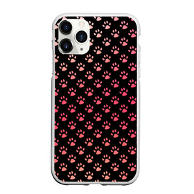 Чехол для iPhone 11 Pro матовый с принтом Лапки , Силикон |  | cute | dog | gradient | pattern | paws | градиент | лапки | лапы | паттерн | пес | следы | собака | узор