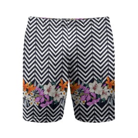 Мужские шорты спортивные с принтом тропически цветы с орнаментом ,  |  | Тематика изображения на принте: casual | summer | летние | лето | пляжное | тренд | тропики