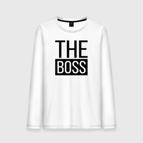 Мужской лонгслив хлопок с принтом The boss , 100% хлопок |  | босс | коллега | коллеге | лучший сотрудник | начальник | офис | офисный планктон | офисный работник | подарок коллеге | работа | сотрудник | сотруднику | шеф | юмор | юмор коллеге