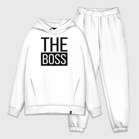 Мужской костюм хлопок OVERSIZE с принтом The boss ,  |  | босс | коллега | коллеге | лучший сотрудник | начальник | офис | офисный планктон | офисный работник | подарок коллеге | работа | сотрудник | сотруднику | шеф | юмор | юмор коллеге