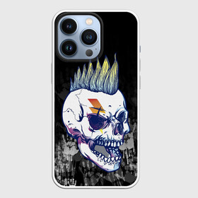 Чехол для iPhone 13 Pro с принтом Череп с ирокезом | Punk ,  |  | pank | rock | skull | ирокез | модная | модный | музыка | панк | рок | рокер | скелет | череп