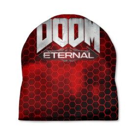 Шапка 3D с принтом DOOM: ETERNAL. , 100% полиэстер | универсальный размер, печать по всей поверхности изделия | doom | doom eternal | game | дум | игра