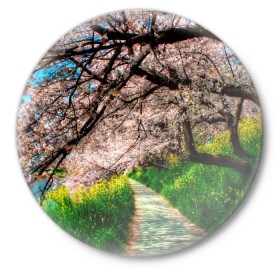 Значок с принтом Весна 2020. ,  металл | круглая форма, металлическая застежка в виде булавки | Тематика изображения на принте: весенние картинки | весна | весна 2020 | зелнь | прекрасное время года | прикольные картинки | природа | птицы | тюльпаны | цветы