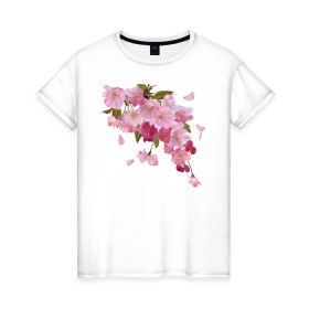 Женская футболка хлопок с принтом Весна 2020. , 100% хлопок | прямой крой, круглый вырез горловины, длина до линии бедер, слегка спущенное плечо | 