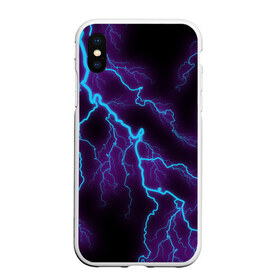 Чехол для iPhone XS Max матовый с принтом МОЛНИЯ , Силикон | Область печати: задняя сторона чехла, без боковых панелей | гроза | гром | молния | небо | неон | неоновый | ночь | природа | разряд | текстура | ток | электричество | яркий