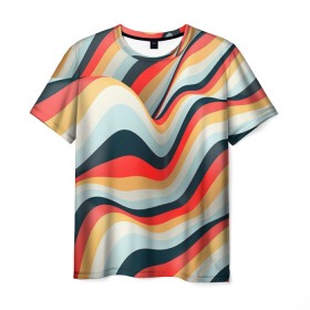Мужская футболка 3D с принтом Summer Waves , 100% полиэфир | прямой крой, круглый вырез горловины, длина до линии бедер | 