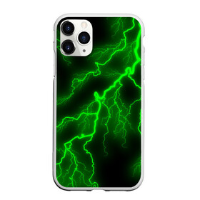 Чехол для iPhone 11 Pro Max матовый с принтом МОЛНИЯ GREEN NEON , Силикон |  | гроза | гром | молния | небо | неон | неоновый | ночь | природа | разряд | текстура | ток | электричество | яркий