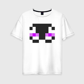 Женская футболка хлопок Oversize с принтом MINECRAFT , 100% хлопок | свободный крой, круглый ворот, спущенный рукав, длина до линии бедер
 | block | creeper | cube | minecraft | pixel | блок | геометрия | крафт | крипер | кубики | майнкрафт | пиксели