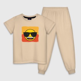 Детская пижама хлопок с принтом Крутой Эмодзи , 100% хлопок |  брюки и футболка прямого кроя, без карманов, на брюках мягкая резинка на поясе и по низу штанин
 | deal with it | emoji | emojico | в очках | весенний | довольный | крутой | крутой смайлик | летний | мем | смайл | смайлик | смайлик в очках | счастливый | эмоджи | эмодзи | эмодзи смс