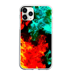 Чехол для iPhone 11 Pro Max матовый с принтом БИТВА ОГНЕЙ , Силикон |  | битва огней | неон | неоновый | огонь | пламя | пожар | стихия | текстура | цветной | яркий