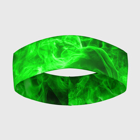 Повязка на голову 3D с принтом ОГОНЬ GREEN NEON ,  |  | битва огней | зеленый | неон | неоновый | огонь | пламя | пожар | салатовый | стихия | текстура | цветной | яркий