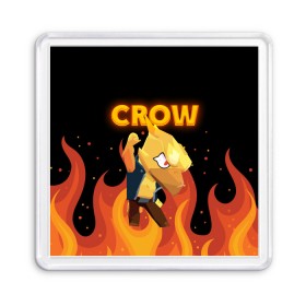 Магнит 55*55 с принтом BRAWL STARS CROW , Пластик | Размер: 65*65 мм; Размер печати: 55*55 мм | bibi | brawl | brawl stars | crow | leon | max | sally | shark | stars | акула | биби | бравл | бравл старс | браво старс | игра | компьютерная | кров | леон | леон акула | старс | шарк