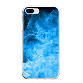 Чехол для iPhone 7Plus/8 Plus матовый с принтом ОГОНЬ BLUE , Силикон | Область печати: задняя сторона чехла, без боковых панелей | битва огней | неон | неоновый | огонь | пламя | пожар | синий | стихия | текстура | цветной | яркий