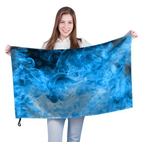 Флаг 3D с принтом ОГОНЬ BLUE , 100% полиэстер | плотность ткани — 95 г/м2, размер — 67 х 109 см. Принт наносится с одной стороны | битва огней | неон | неоновый | огонь | пламя | пожар | синий | стихия | текстура | цветной | яркий
