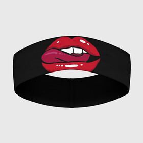 Повязка на голову 3D с принтом Губы ,  |  | весна | губы | девушка | женские губы | красиво | маска | рот | язык